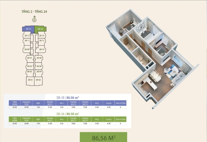 Thiết kế căn hộ 15, 16