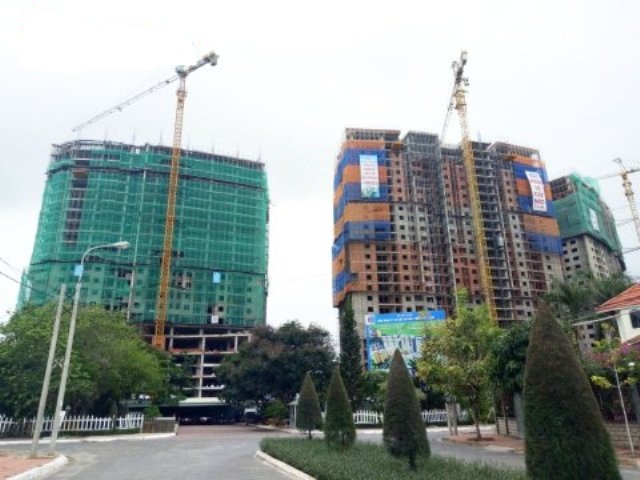 Dự án đã hoàn thiện phần xây thô và đang trát mặt ngoài