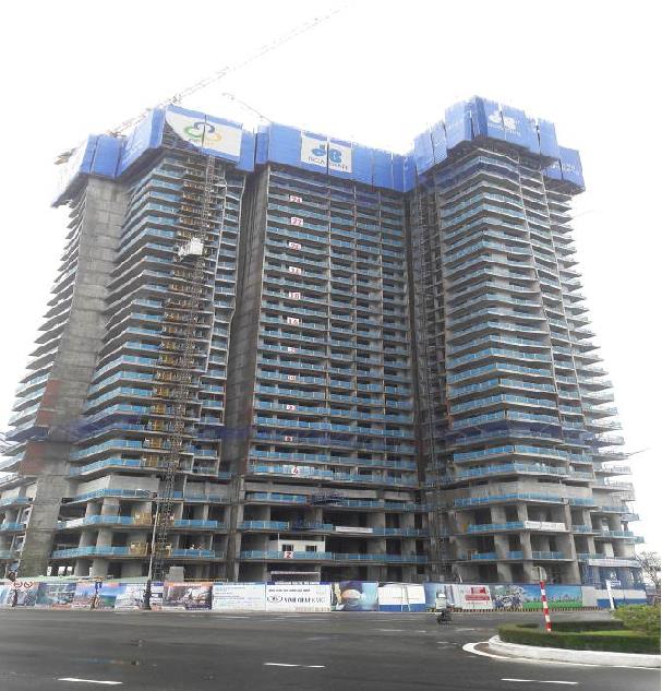 Tòa D của dự án đang thi công đến tầng 30