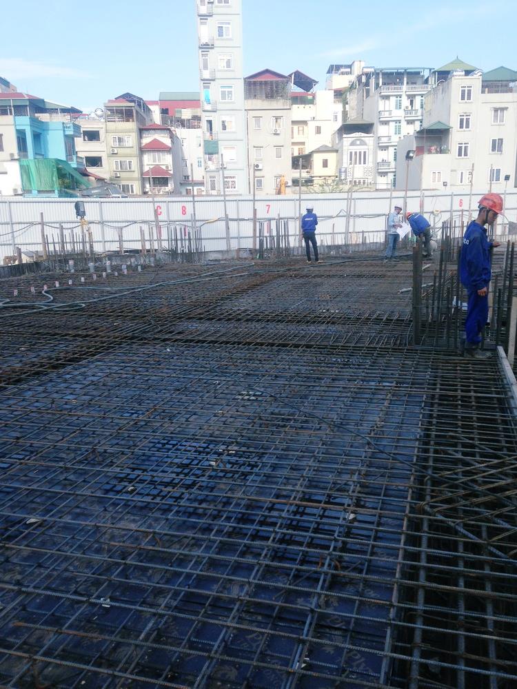 Đã thi công xong bê tông dầm sàn T1-1, dầm sàn T1-2 cos -1.05