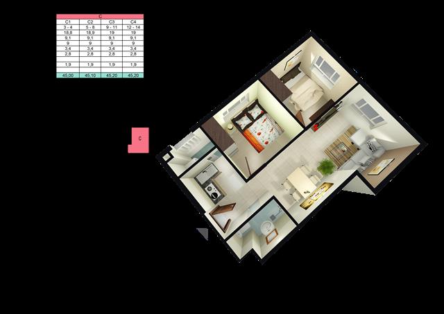 Thiết kế căn hộ C