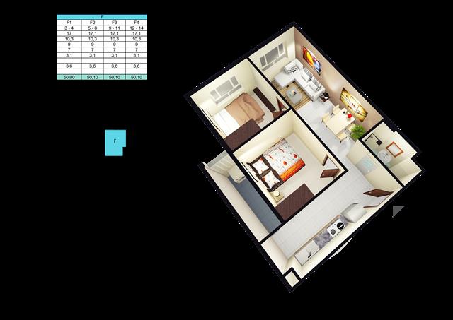 Thiết kế căn hộ F