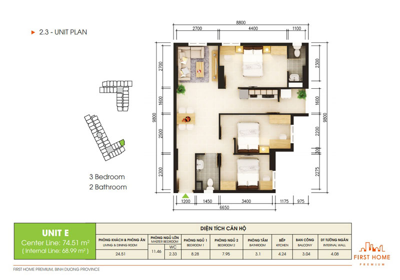 Thiết kế căn hộ E