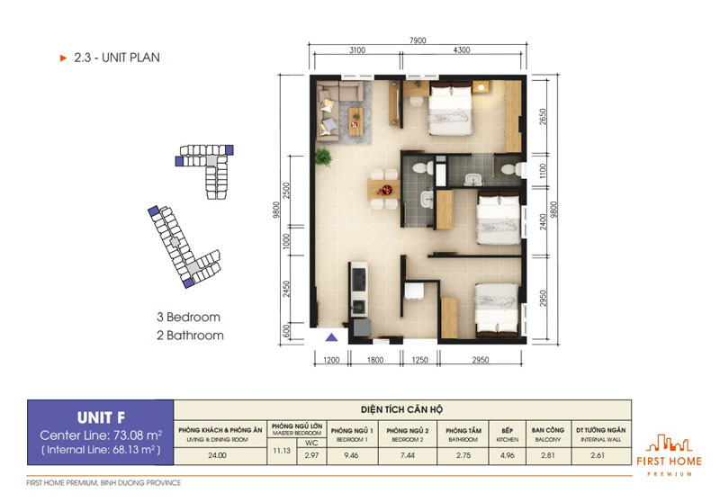 Thiết kế căn hộ F