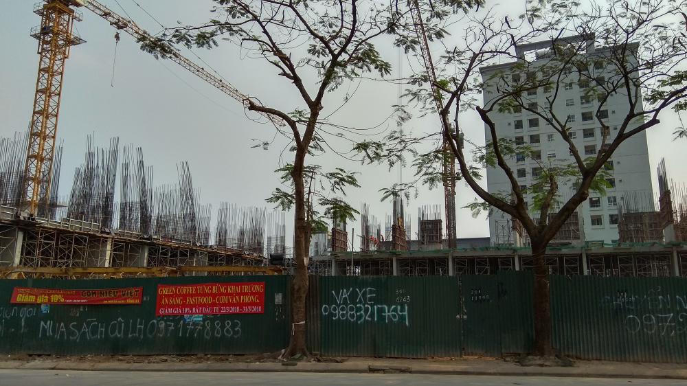 Dự án đang thi công tới mặt sàn tầng 2