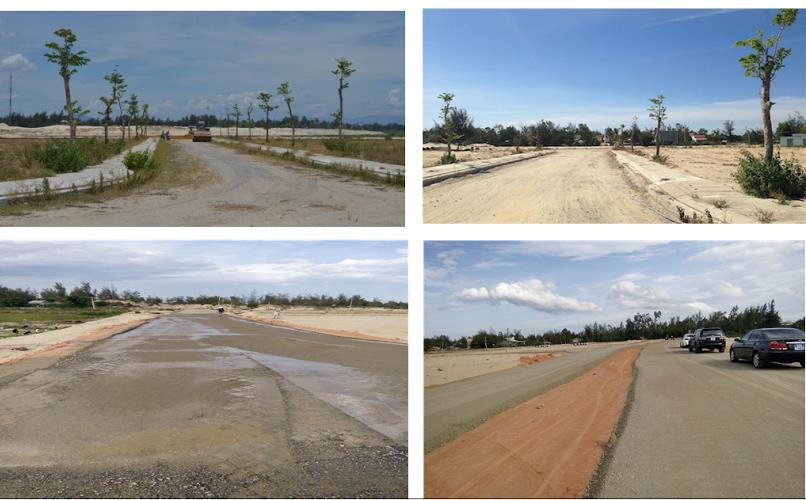 Dự án đang phân mốc các khu với các khu đường trục chính và những phân khu công cộng đang hoàn thiện