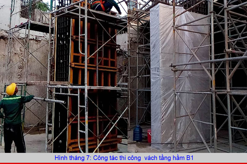 Công tác thi công vách tầng hầm đang được triển khai