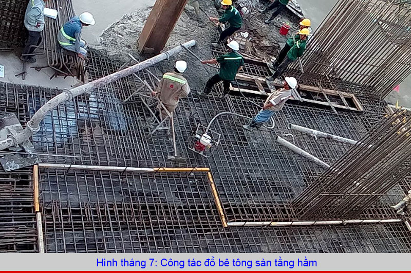 Dự án đang đổ bê tông sàn tầng hầm