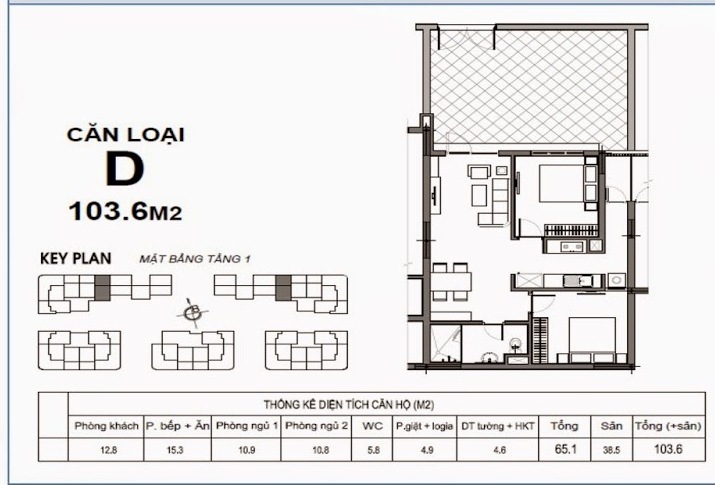 Thiết kế căn hộ loại D