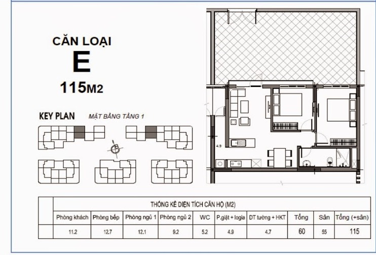Thiết kế căn hộ loại E