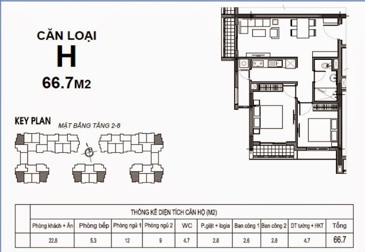 Thiết kế căn hộ loại H