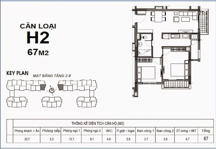 Thiết kế căn hộ loại H2