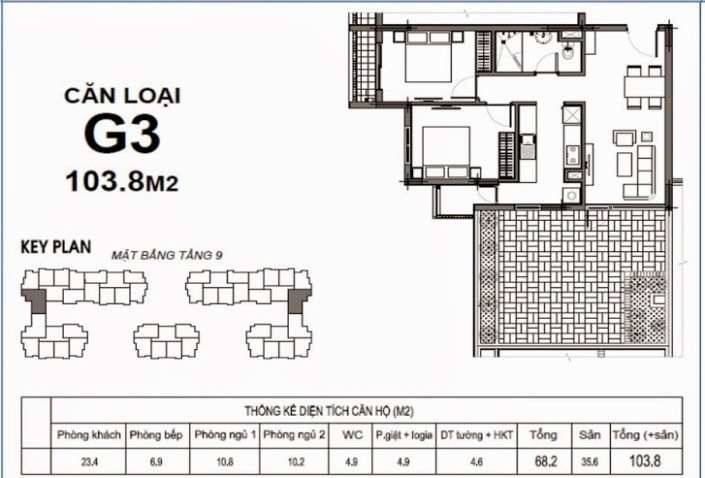 Thiết kế căn hộ loại G3