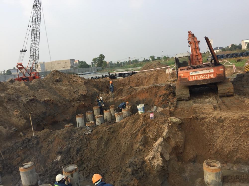 Dự án đang thi công khoan phần móng của các tòa nhà