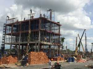 Dự án đang gấp rút xây dựng Nhà mẫu của các căn Shophouse