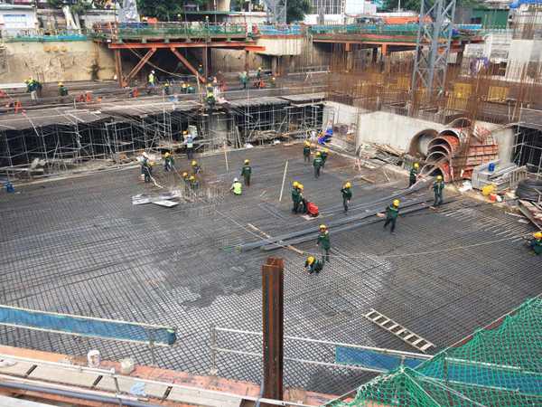 Dự án đã hoàn thành đổ bê tông móng bè, cột, vách, hầm