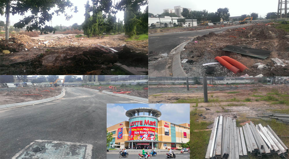 Khu B, D đang san lấp mặt bằng để thi công cơ sở hạ tầng