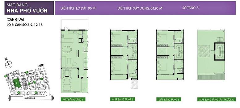 Thiết kế căn số 2-9, 12-18 (lô E)