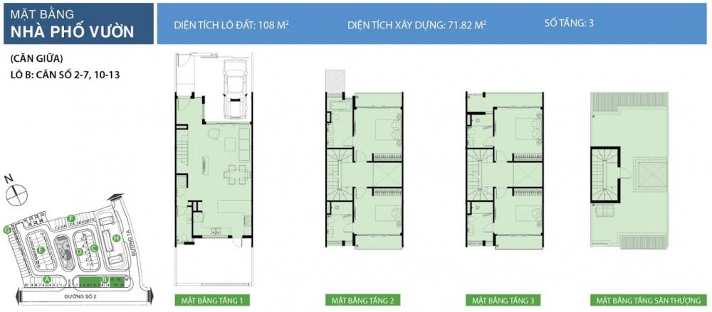 Thiết kế căn số 2-7, 10-13 (lô B)