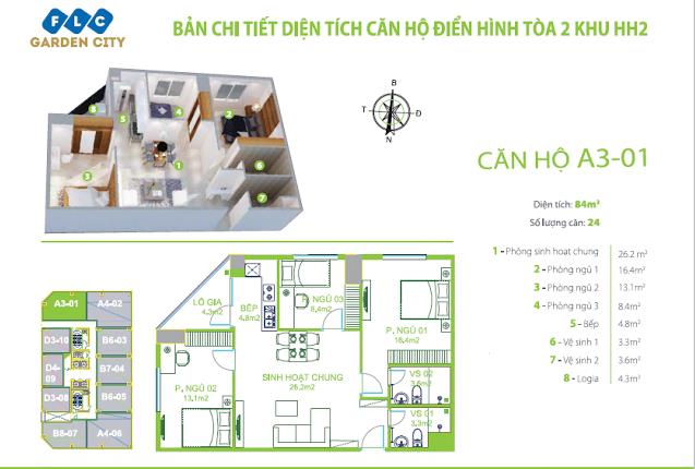 Thiết kế căn hộ A3 - 01