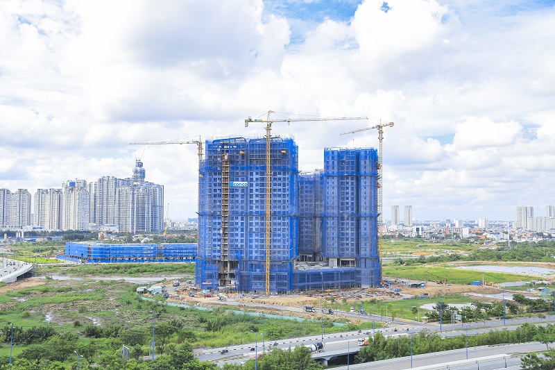 Khu căn hộ Sadora đang xây dựng phần thô