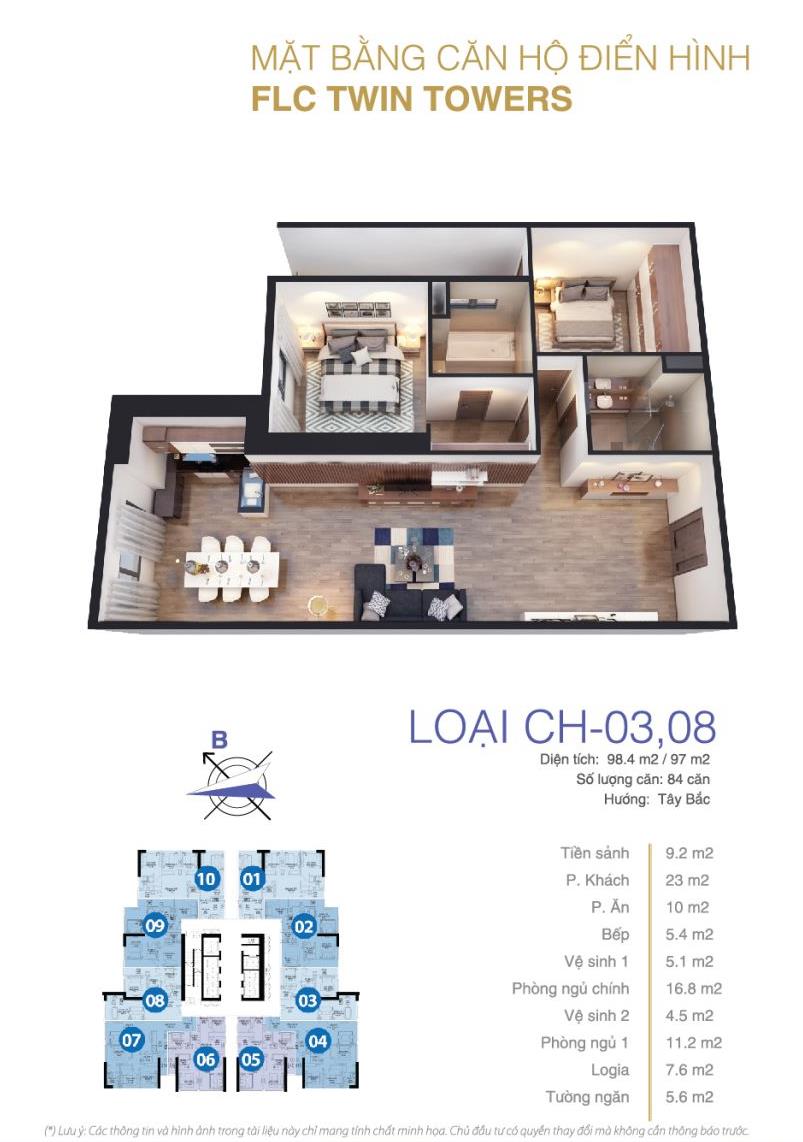 Thiết kế căn hộ CH-03, 08