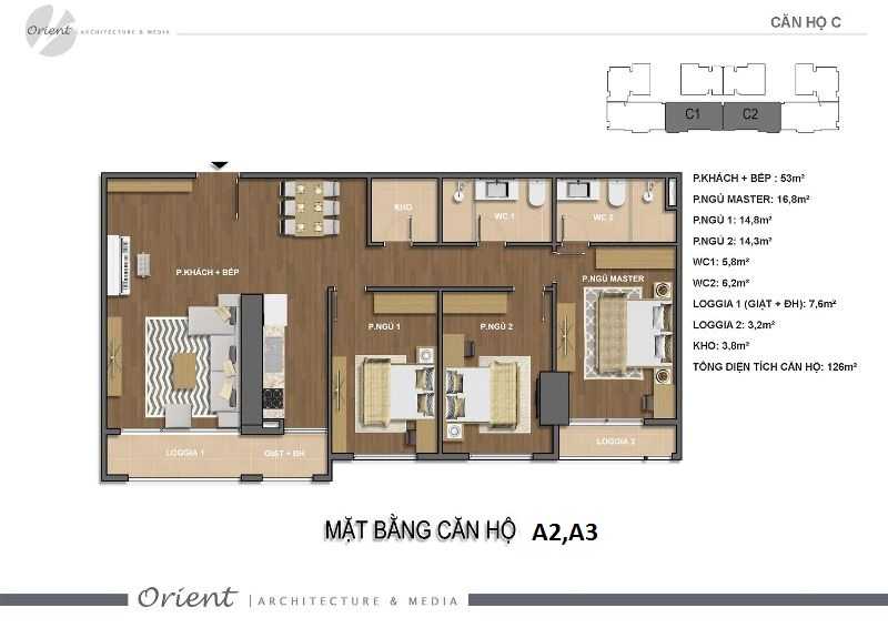 Thiết kế căn hộ A2, A3