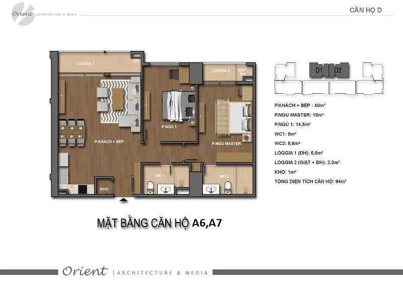 Thiết kế căn hộ A6, A7