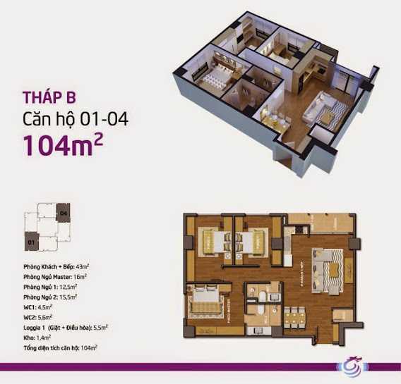Thiết kế căn hộ 01-04