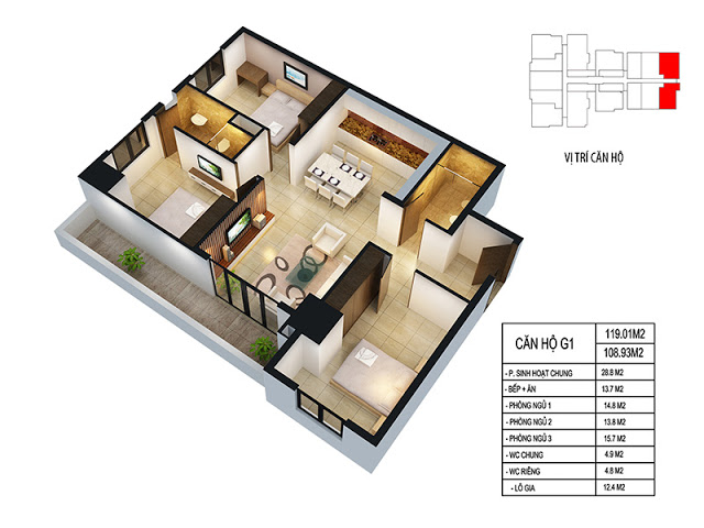 Thiết kế căn hộ G1, G2