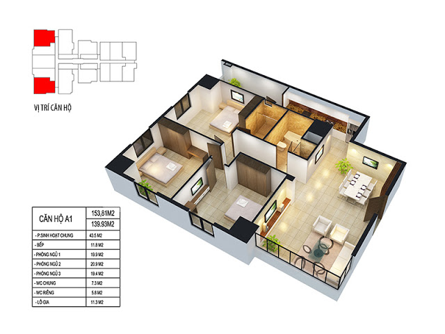 Thiết kế căn hộ A1, A2