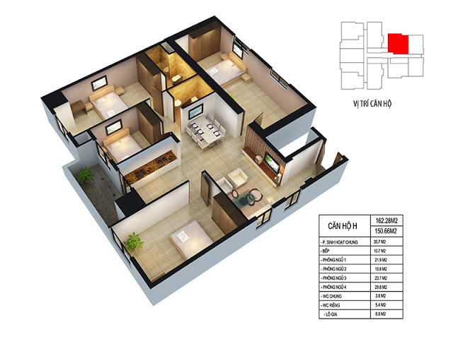 Thiết kế căn hộ H