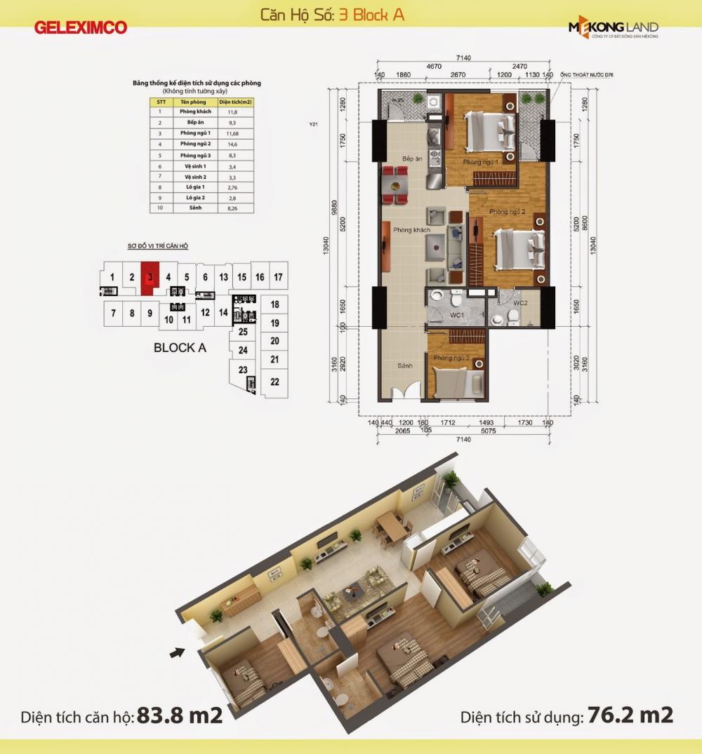 Thiết kế căn hộ 3A