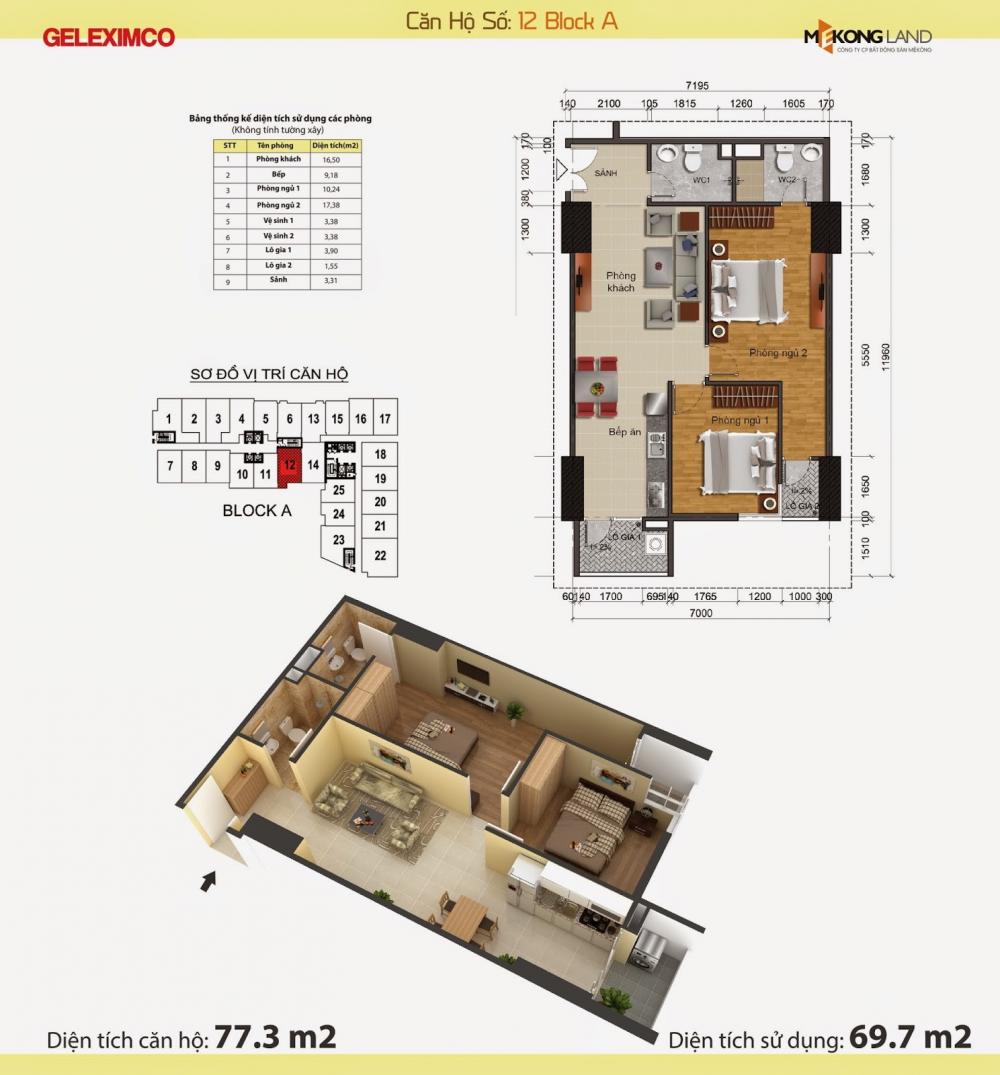 Thiết kế căn hộ 12A