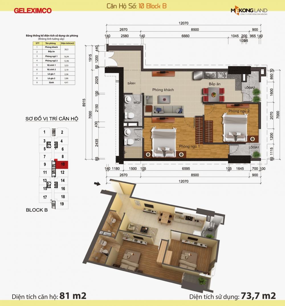 Thiết kế căn hộ 10B, 12B