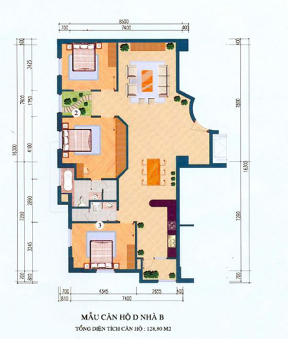 Thiết kế căn hộ D-B