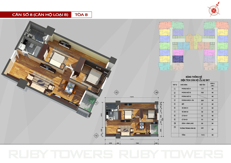 Thiết kế căn hộ 08 tòa B
