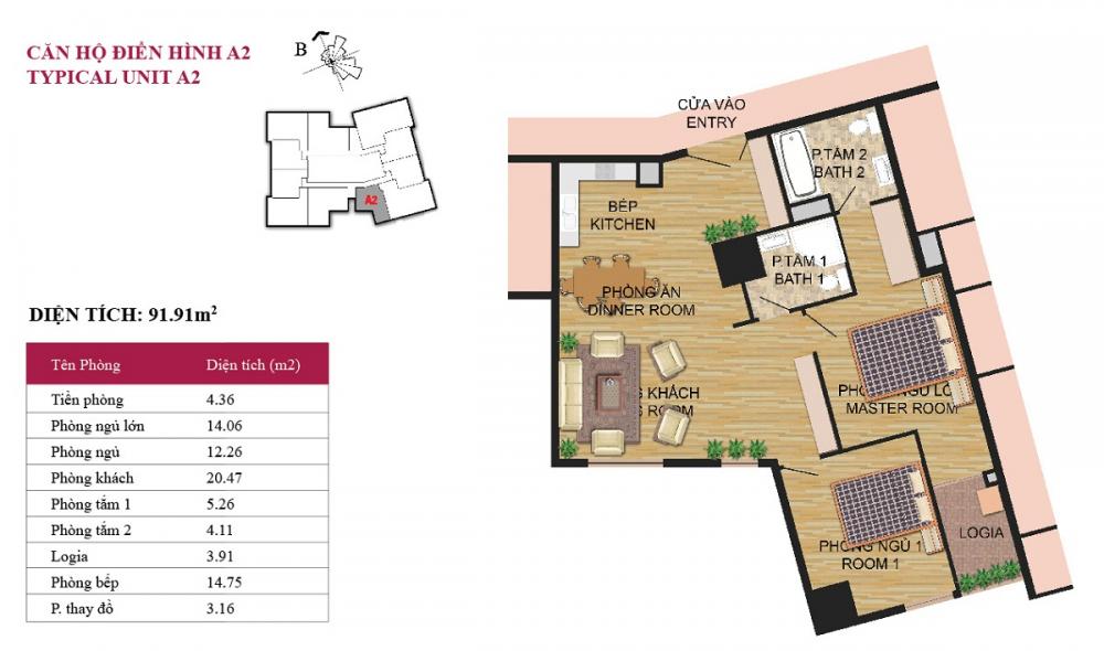 Thiết kế căn hộ A2