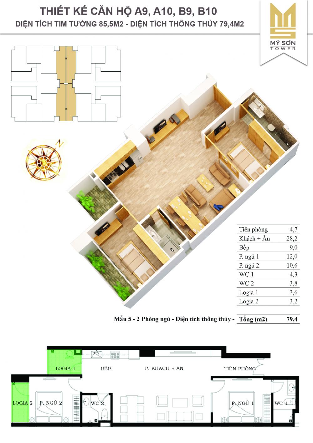 Thiết kế căn hộ A9, A10, B9, B10