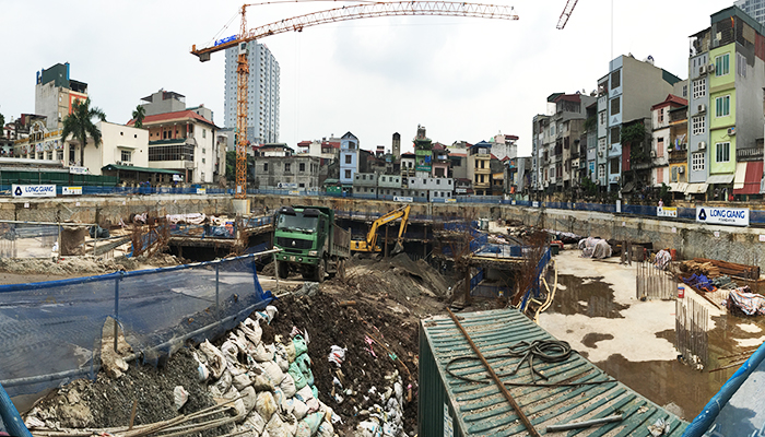 Dự án đang dần hoàn thiện 3 tầng hầm để xe