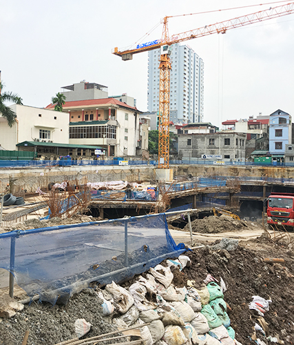 Dự án đang dần hoàn thiện 3 tầng hầm để xe