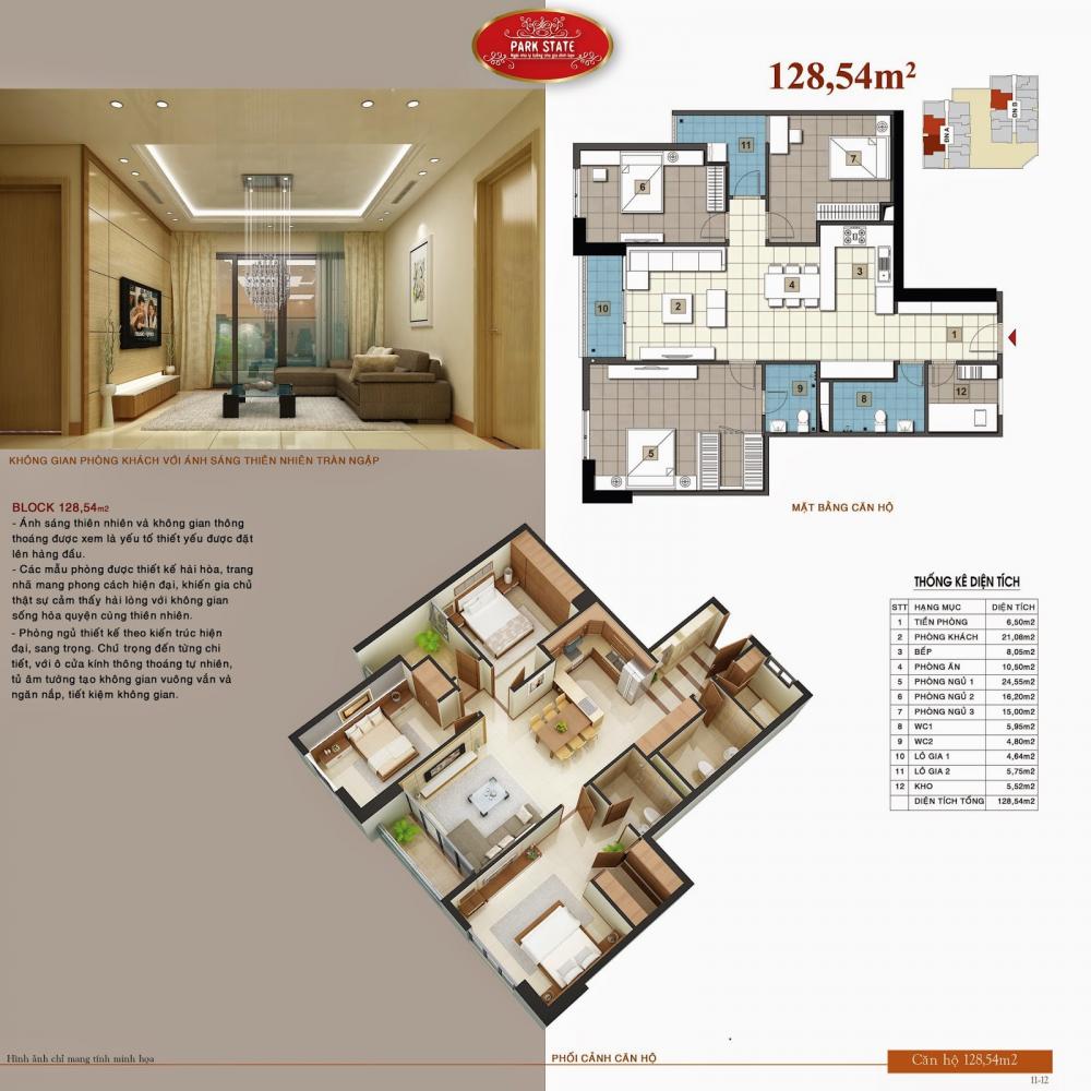 Căn hộ 128.54m2