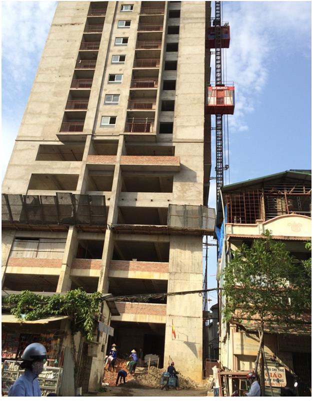 Dự án đang hoàn thiện phần thô