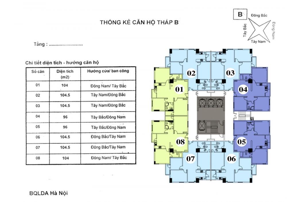 Mặt bằng tháp B