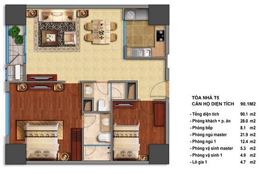 Thiết kế căn hộ T5-01, T5-16
