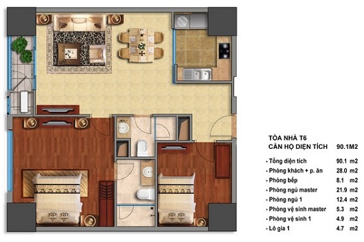 Thiết kế căn hộ T6-01, T6-16
