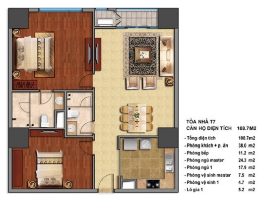 Thiết kế căn hộ T7-08, T7-09