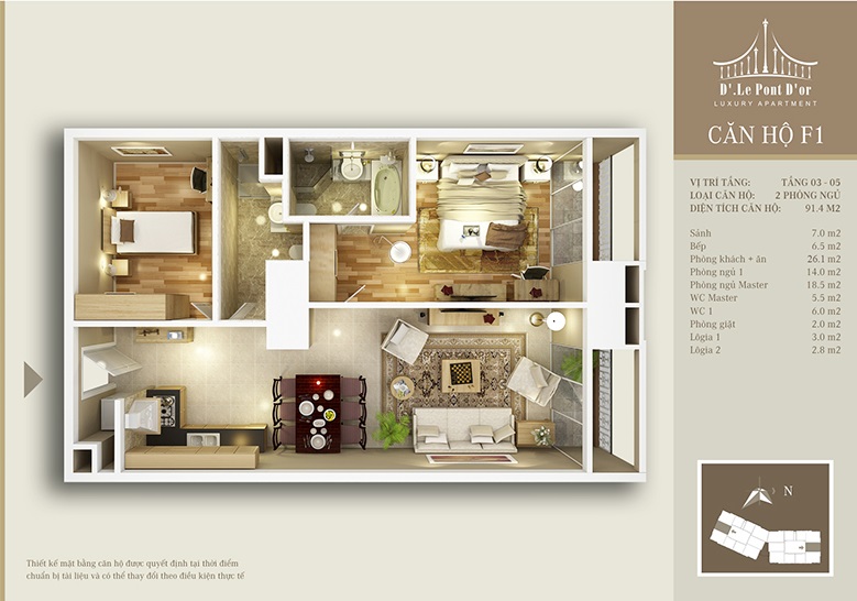 Thiết kế căn hộ F1