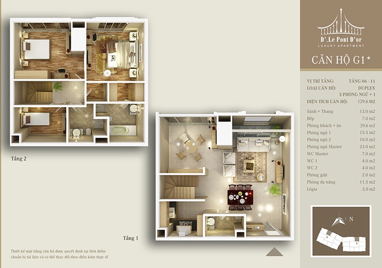 Thiết kế căn hộ G1*