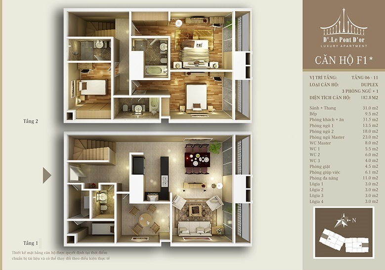 Thiết kế căn hộ F1*